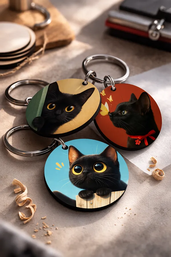 Wooden_Cat_Keychain_Set_of_3_|_STYLE_11