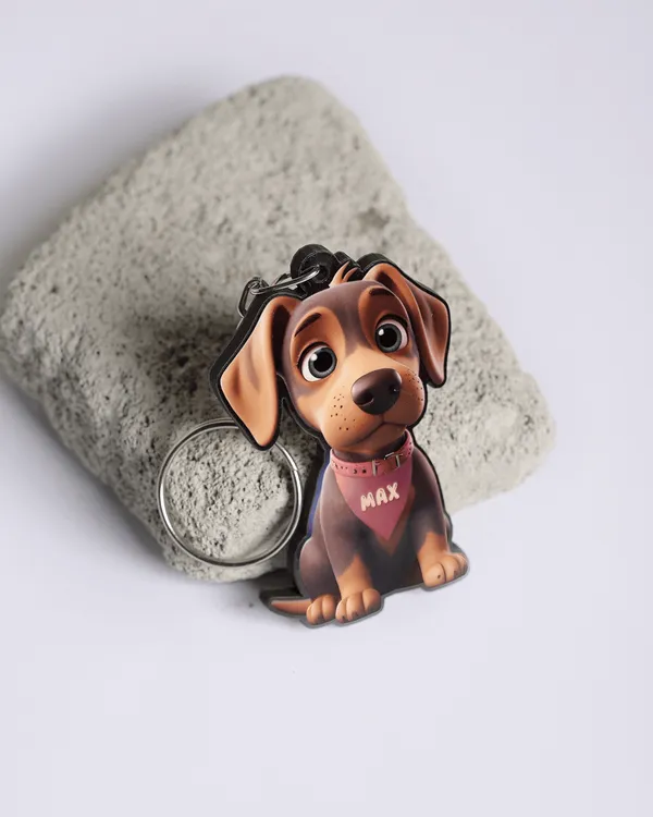 Multicolor_Wooden_Ai_Dobermann_Dog_Key_Chain_|_2.2_Inch