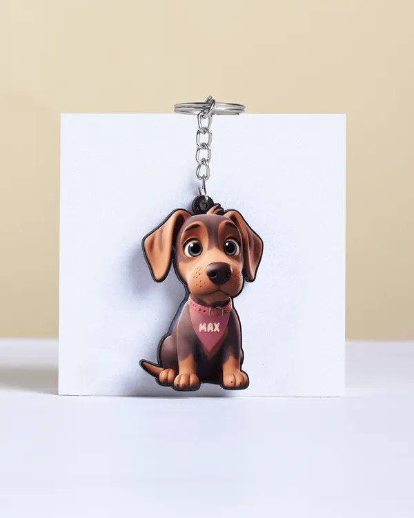 Multicolor_Wooden_Ai_Dobermann_Dog_Key_Chain_|_2.2_Inch