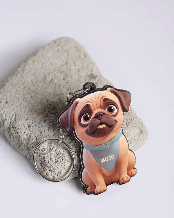 Multicolor_Wooden_Ai_Pug_Dog_Key_Chain_|_2.2_Inch
