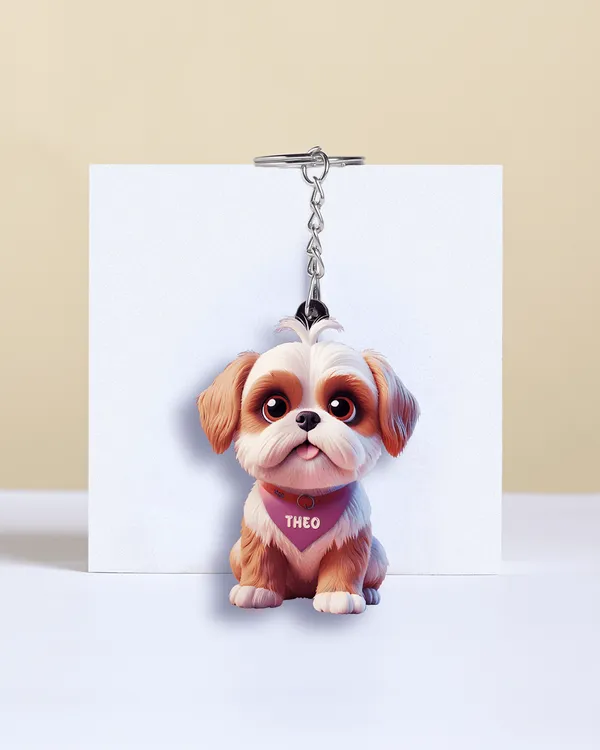 Multicolor_Wooden_Ai_Shih_Tzu_Dog_Key_Chain_|_2.2_Inch
