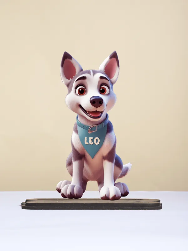 Multicolor_Wooden_Ai_Husky_Dog_Stand_|_8_Inch