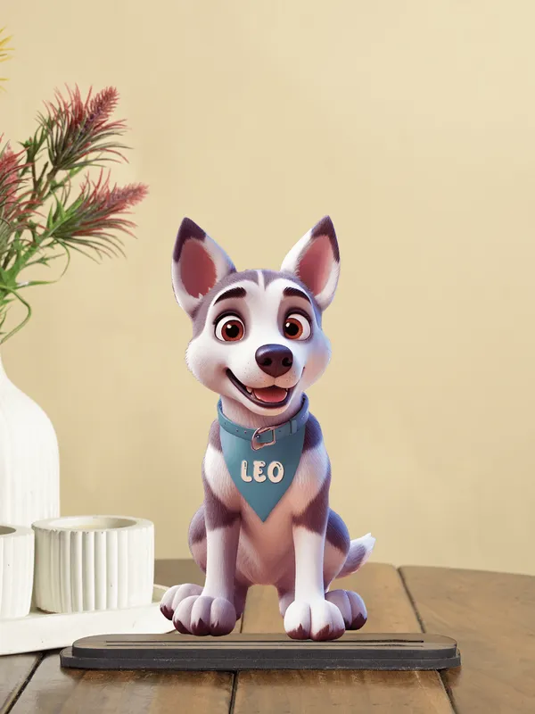 Multicolor_Wooden_Ai_Husky_Dog_Stand_|_8_Inch