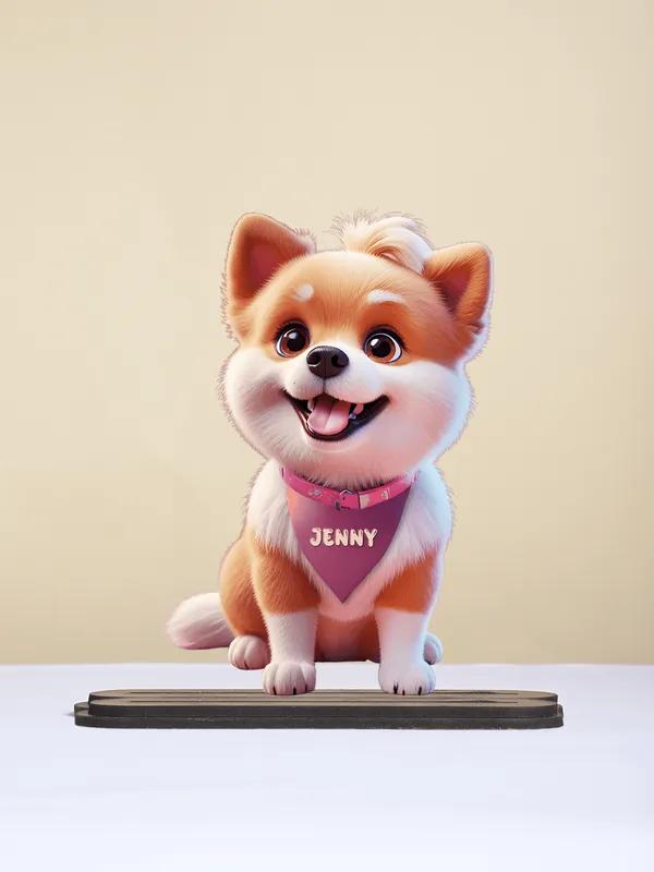 Multicolor_Wooden_Ai_Pomeranian_Dog_Stand_|_8_Inch