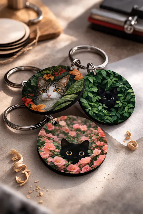 Wooden_Cat_Keychain_Set_of_3_|_STYLE_6