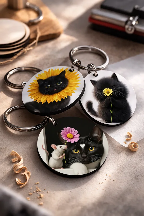 Wooden_Cat_Keychain_Set_of_3_|_STYLE_7