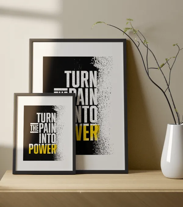 Multicolor_Wooden_Turn_The_Pain_Into_Power_Motivational_Poster_|_A4