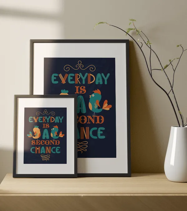 Multicolor_Wooden_Everyday_Is_A_Second_Chance_Motivational_Poster_|_A4