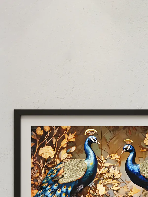 Multicolor_Wooden_Pyrite_Peacock_Pair_Vastu_Frame_|_A4