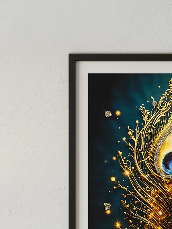 Multicolor_Wooden_Pyrite_Peacock_Feather_Vastu_Frame_|_A4