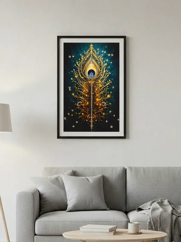 Multicolor_Wooden_Pyrite_Peacock_Feather_Vastu_Frame_|_A4
