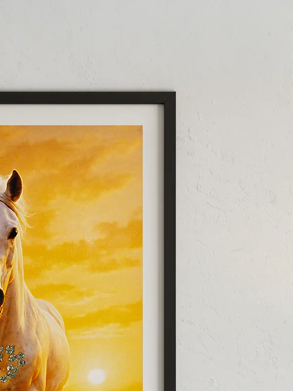 Multicolor_Wooden_Pyrite_One_Horse_Vastu_Frame_|_A4