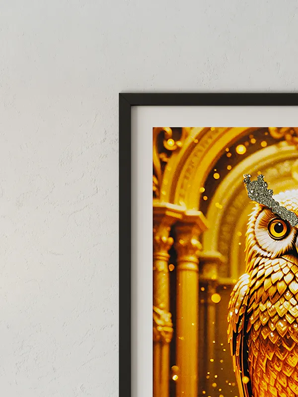Multicolor_Wooden_Pyrite_Gold_Owl_Vastu_Frame_|_A4
