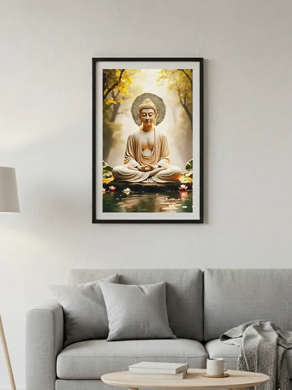 Multicolor_Wooden_Pyrite_Budha_Vastu_Frame_|_A4