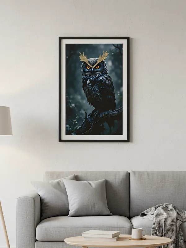 Multicolor_Wooden_Pyrite_Black_Owl_Vastu_Photo_Frame_|_A4
