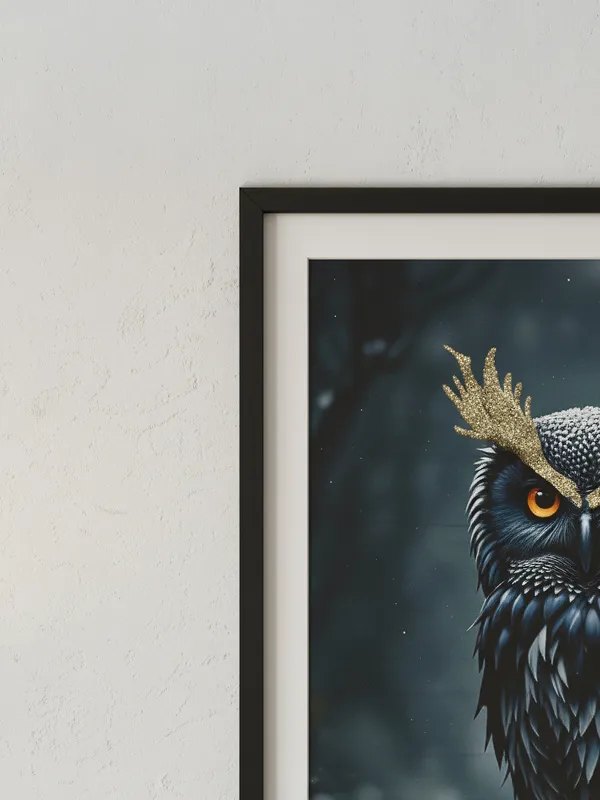 Multicolor_Wooden_Pyrite_Black_Owl_Vastu_Photo_Frame_|_A4