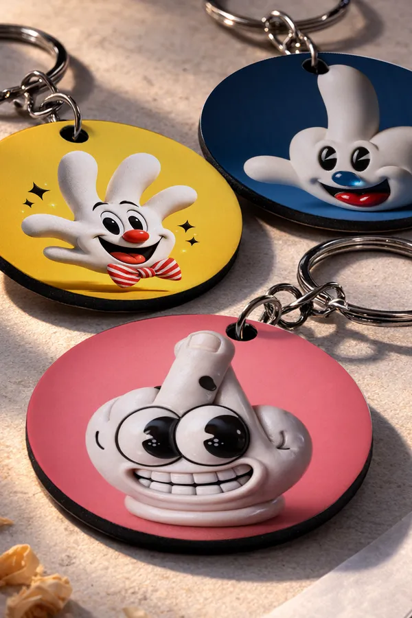 Funny_Cartoon_Hand_Keychain_Set_of_3