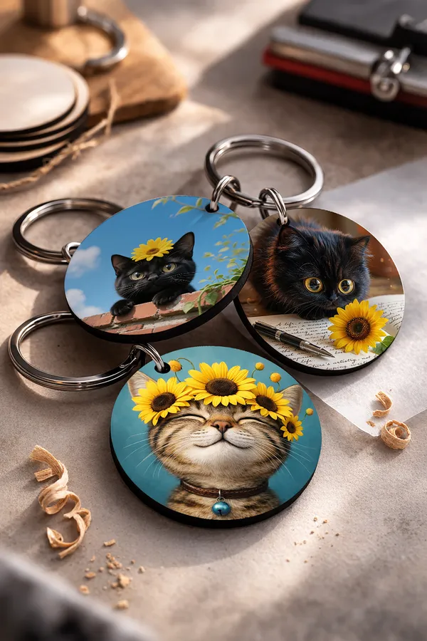 Wooden_Cat_Keychain_Set_of_3_|_STYLE_1