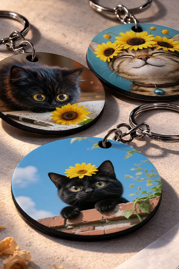 Wooden_Cat_Keychain_Set_of_3_|_STYLE_1