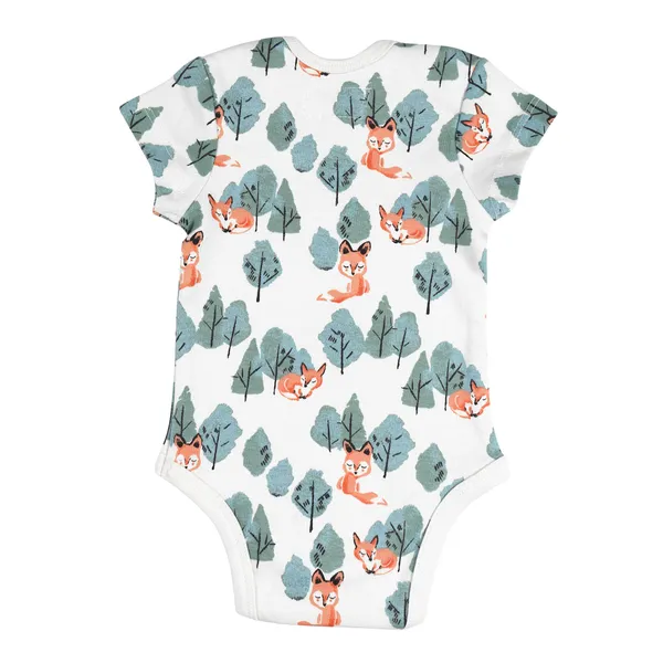 Multicolor_Organic_Cotton_Half_Sleeve_Onesie_Crafty_Fox