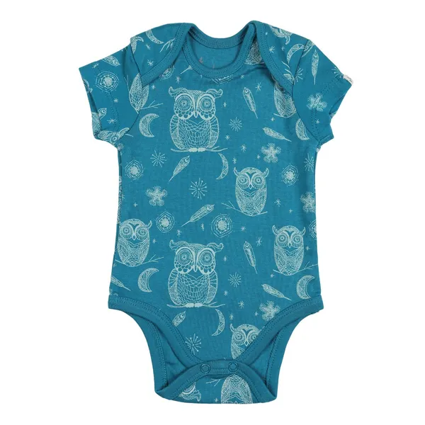 Blue_Organic_Cotton_Half_Sleeve_Onesiehoot_Hoot_Owl