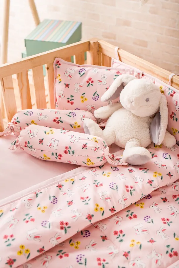 Pink_Cotton_Silk_Baby_Bedding_Set_Rabbit