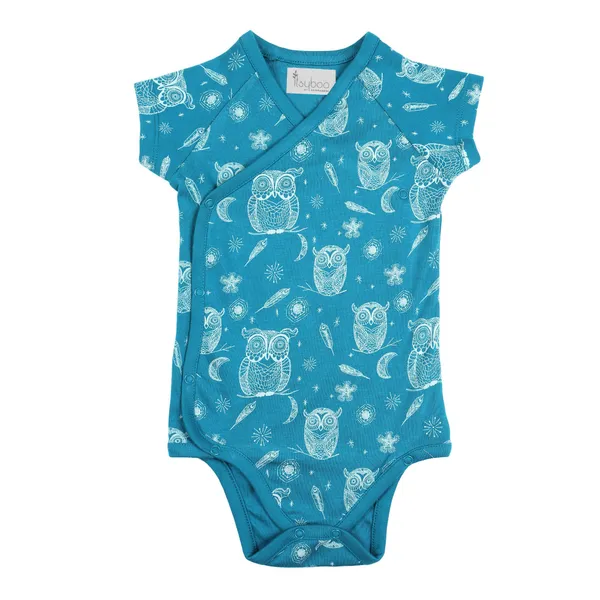 Blue_Cotton_Silk_Half_Sleeve_Kimono_Hoot_Hoot_Owl