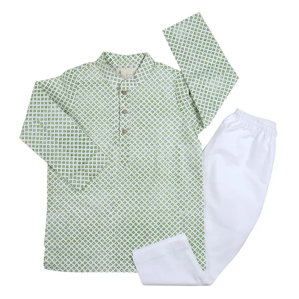 Green_Organic_Cotton_Kurta_Pyjama_Green_Block