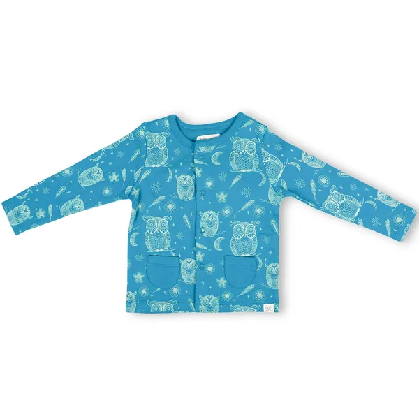 Blue_Organic_Cotton_Button_Down_Tshirt_Hoot_Hoot_Owl
