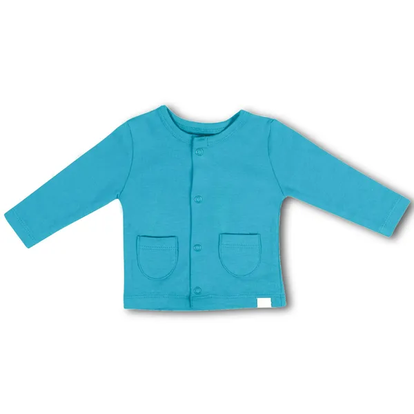 Blue_Organic_Cotton_Button_Down_Tshirt_Snow_Foam