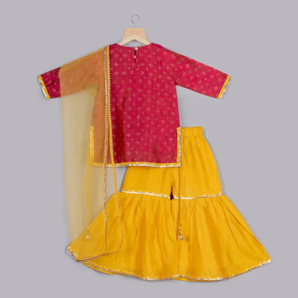 Pink_And_Yellow_Silk_Chanderi_Crimson_Pink_And_Yellow_Sharara_Set