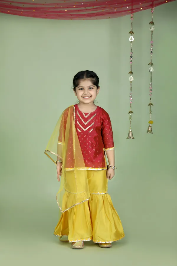 Pink_And_Yellow_Silk_Chanderi_Crimson_Pink_And_Yellow_Sharara_Set