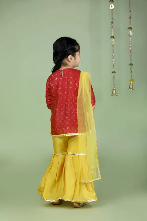 Pink_And_Yellow_Silk_Chanderi_Crimson_Pink_And_Yellow_Sharara_Set