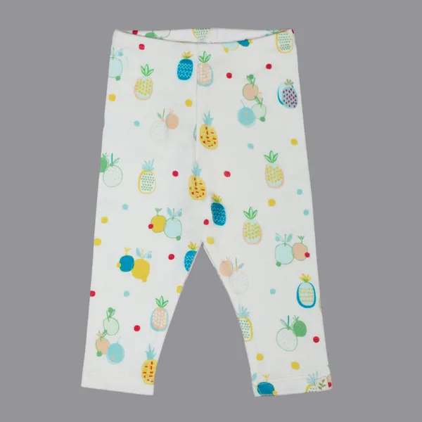 Yellow_And_White_Organic_Cotton_Leggings_Pineapple
