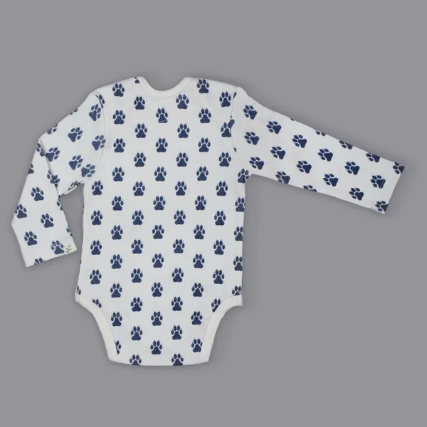 Blue_And_White_Organic_Cotton_Full_Sleeve_Onesie_Paws