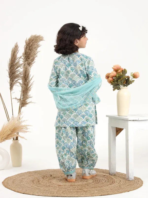 Green_And_Blue_Organic_Cotton_Green_And_Blue_Printed_Cotton_Suit_Set_Of_3
