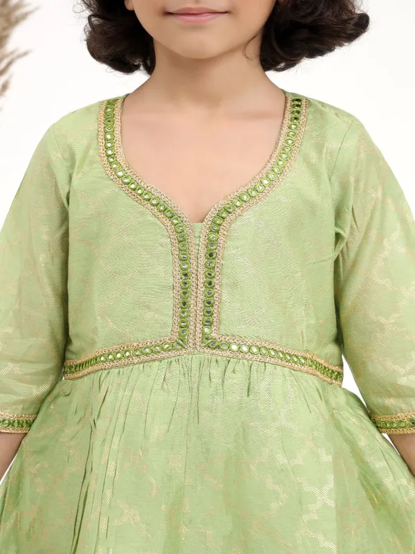 Green_Cotton_Fabric_Green_Chanderi_Sharara_Set_Of_3