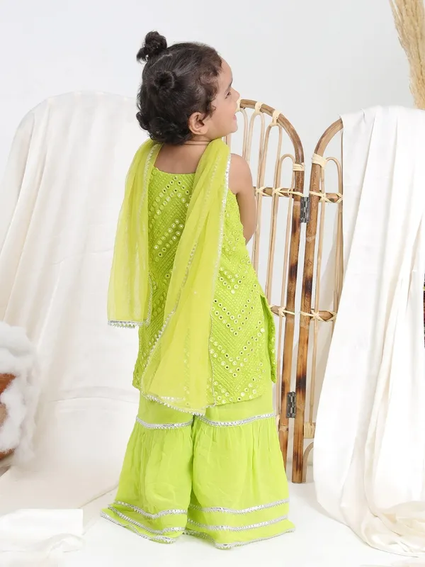 Green_Georgette_Fabric_Green_Embroidered_Georgette_Sharara_Set_Of_3