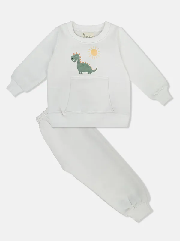 White_Cotton_Silk_Boys’_Winter_Sweatshirt_&_Bottom_Set_–_Dinosaur_&_Sun_Print