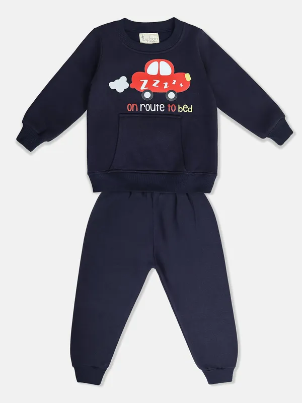 Blue_Cotton_Silk_Boys’_Winter_Sweatshirt_&_Bottom_Set_–_On_Route_To_Bed’_Car_Print