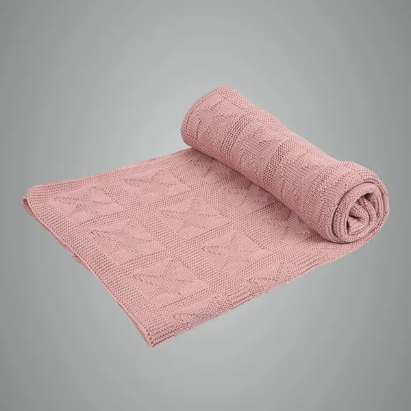 Pink_Cotton_Pink_Cotton_Knit_Blanket_Rose_Star_For_Kids
