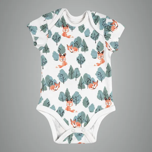 Multicolor_Organic_Cotton_Half_Sleeve_Onesie_Crafty_Fox