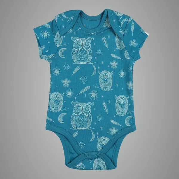 Blue_Organic_Cotton_Half_Sleeve_Onesiehoot_Hoot_Owl