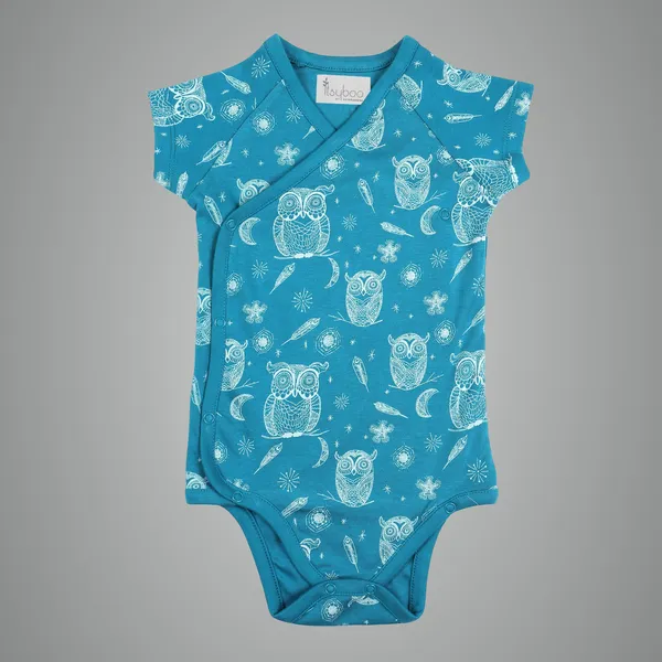 Blue_Cotton_Silk_Half_Sleeve_Kimono_Hoot_Hoot_Owl