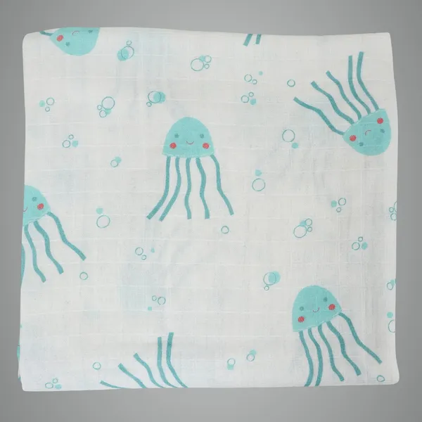 Blue_Organic_Cotton_Jelly_Fish_Muslin_Swaddle
