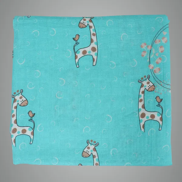Blue_Cotton_Silk_Giraffe_Muslin_Swaddle