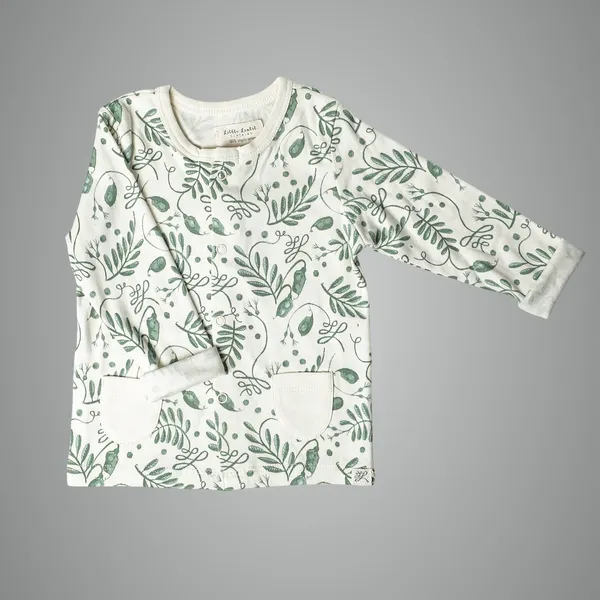 Green_Organic_Cotton_Button_Down_Tshirt_The_Wild_Vine