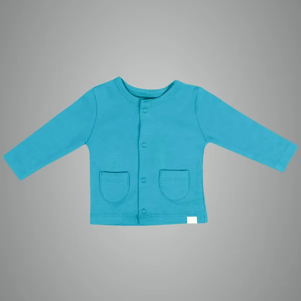 Blue_Organic_Cotton_Button_Down_Tshirt_Snow_Foam