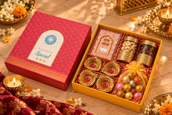 Festive_Gift_Hamper_With_Diyas,_Dry_Fruits_,_Shubh_Labh_And_Chocolates