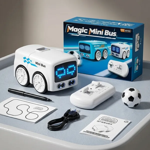 Magic_Mini_Bus_Line_Tracking_RC_Car_2.4Ghz_Smart_Drawing_Robot_Car_With_Led_Display_(5-In-1_Model)